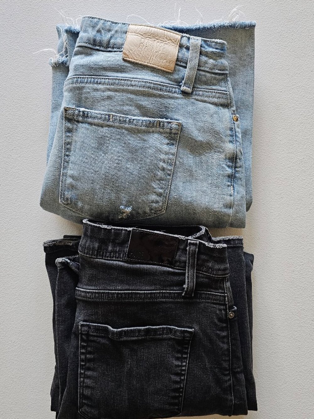 Paige jeans lot x2 | Dark is 27/Light is 28 | Dark is button up/Light is zipper